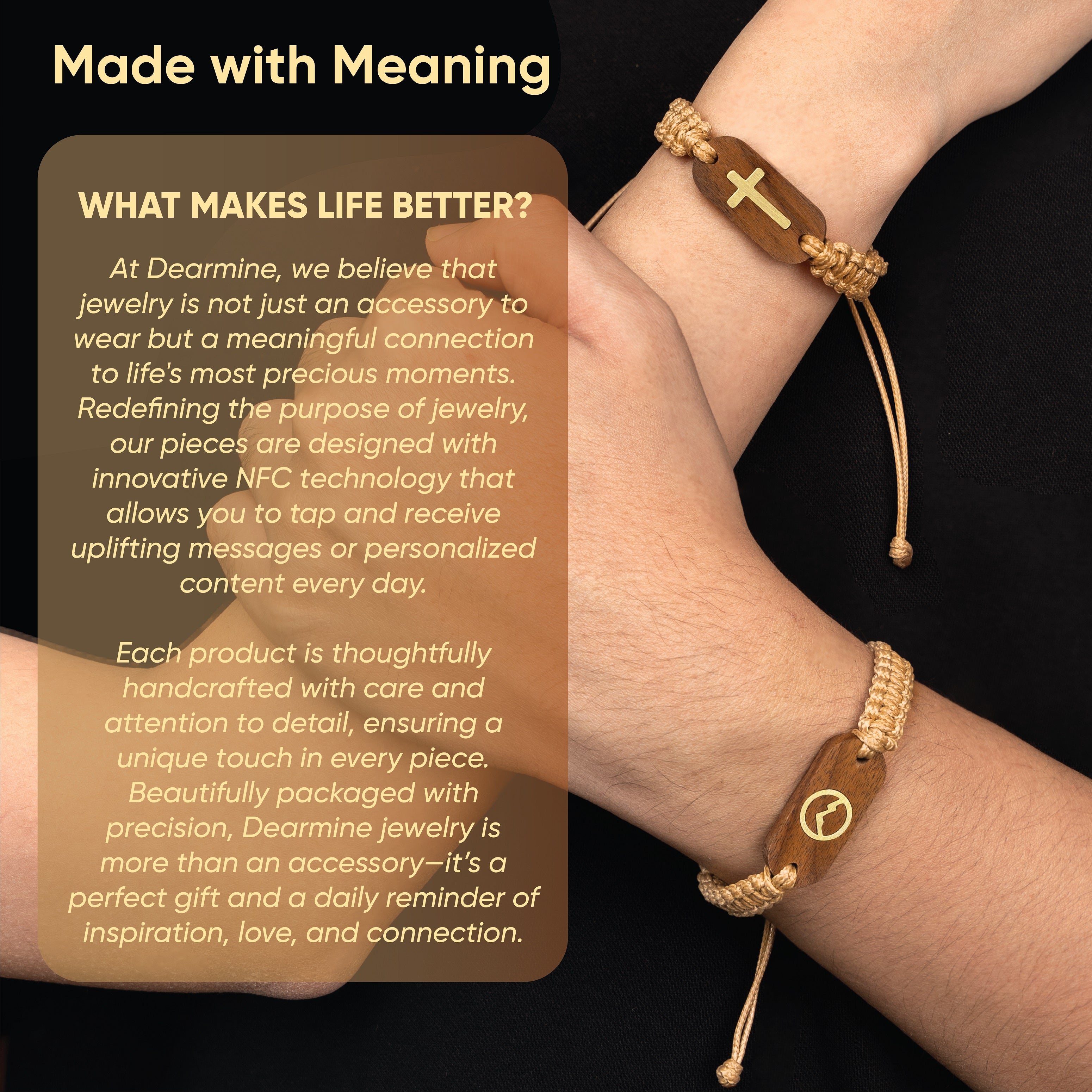 Wooden Bible Verse Bracelet: Cross