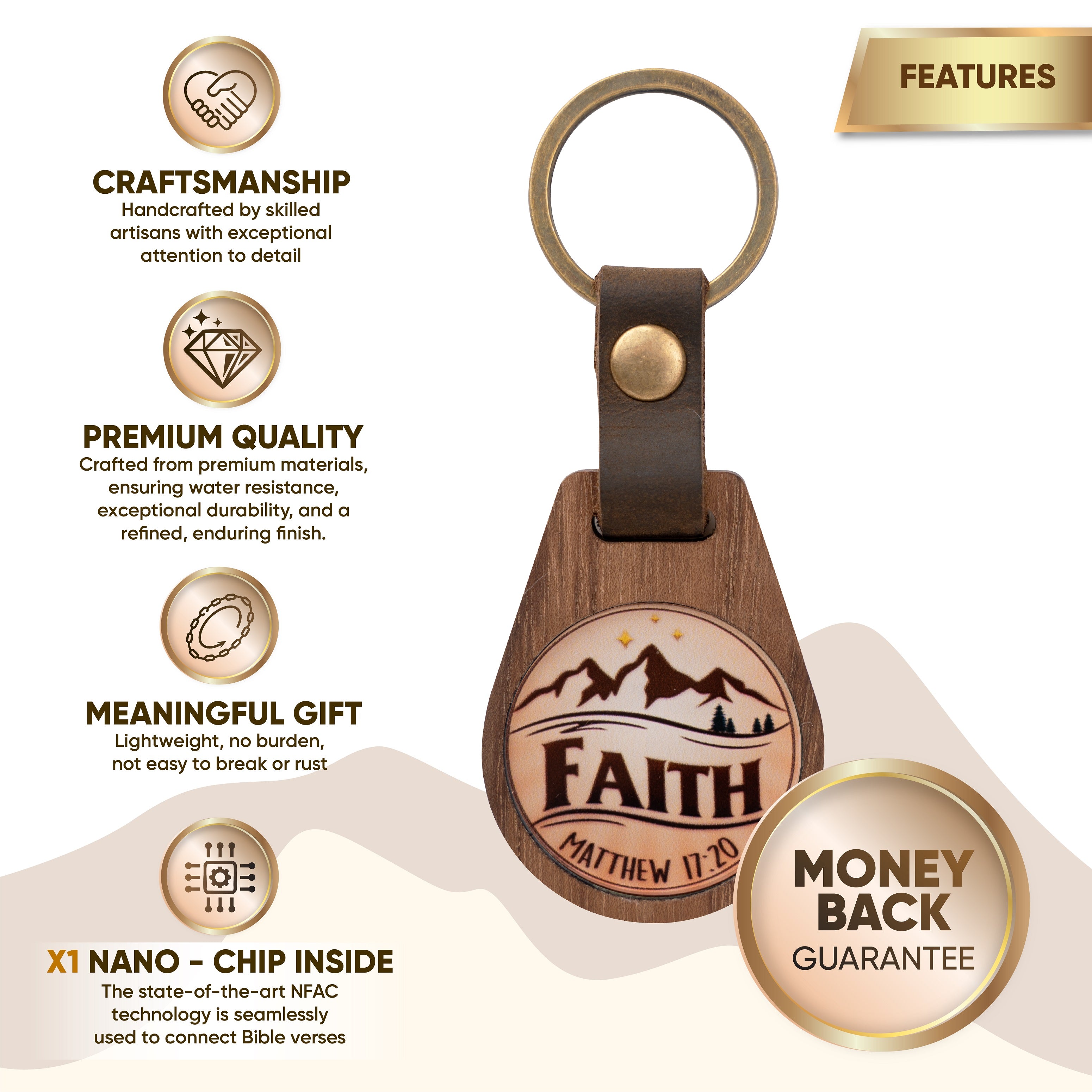 Wooden Keychain: Faith