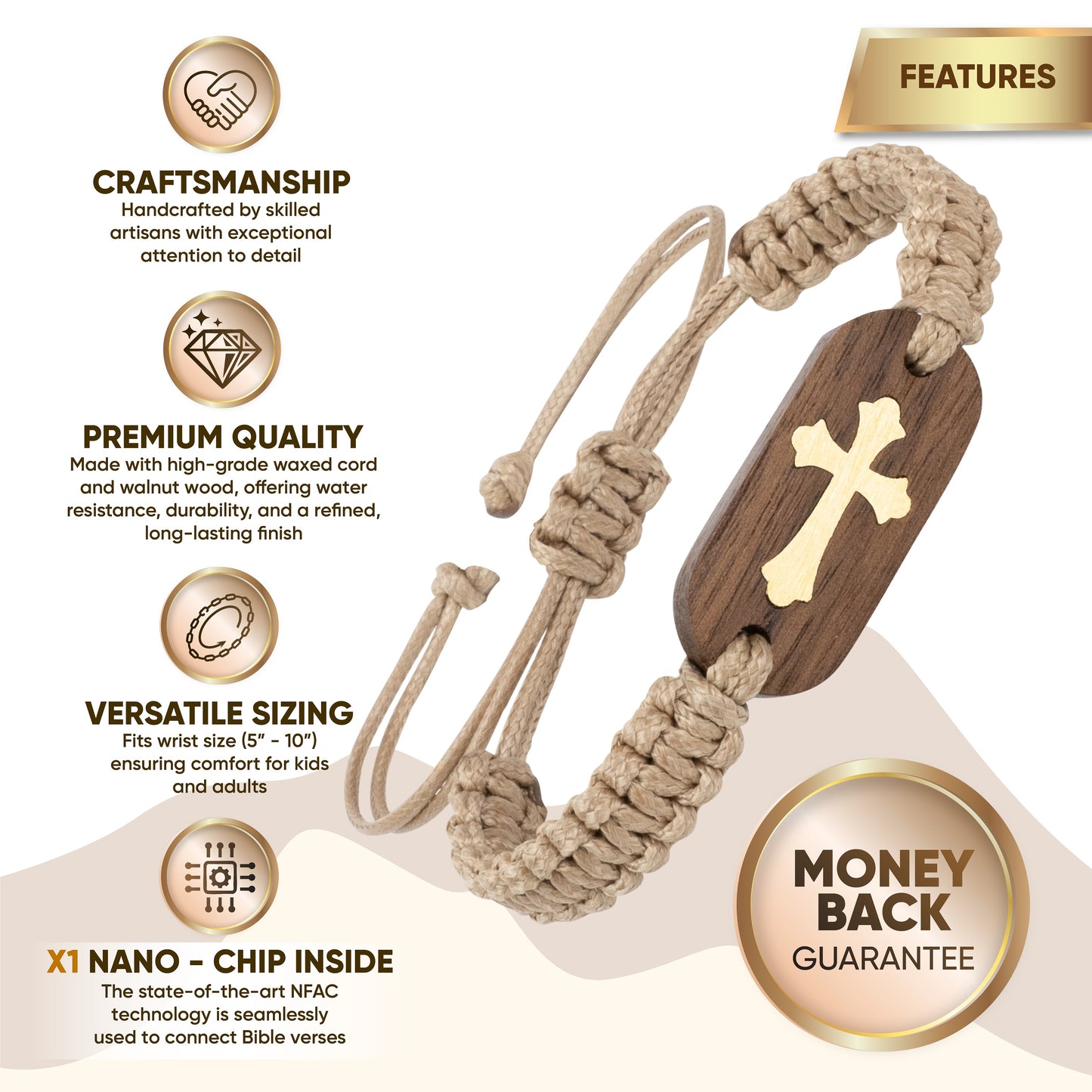 Wooden Bible Verse Bracelet: Classic