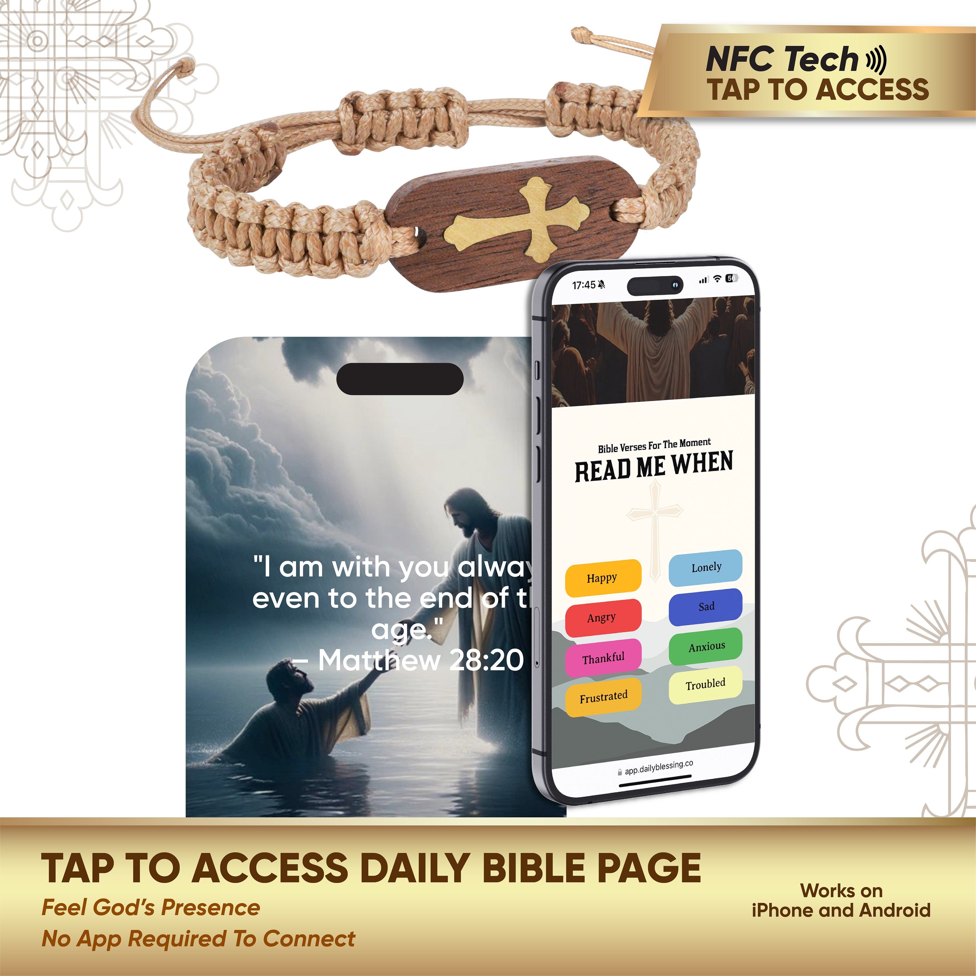 Wooden Bible Verse Bracelet: Classic