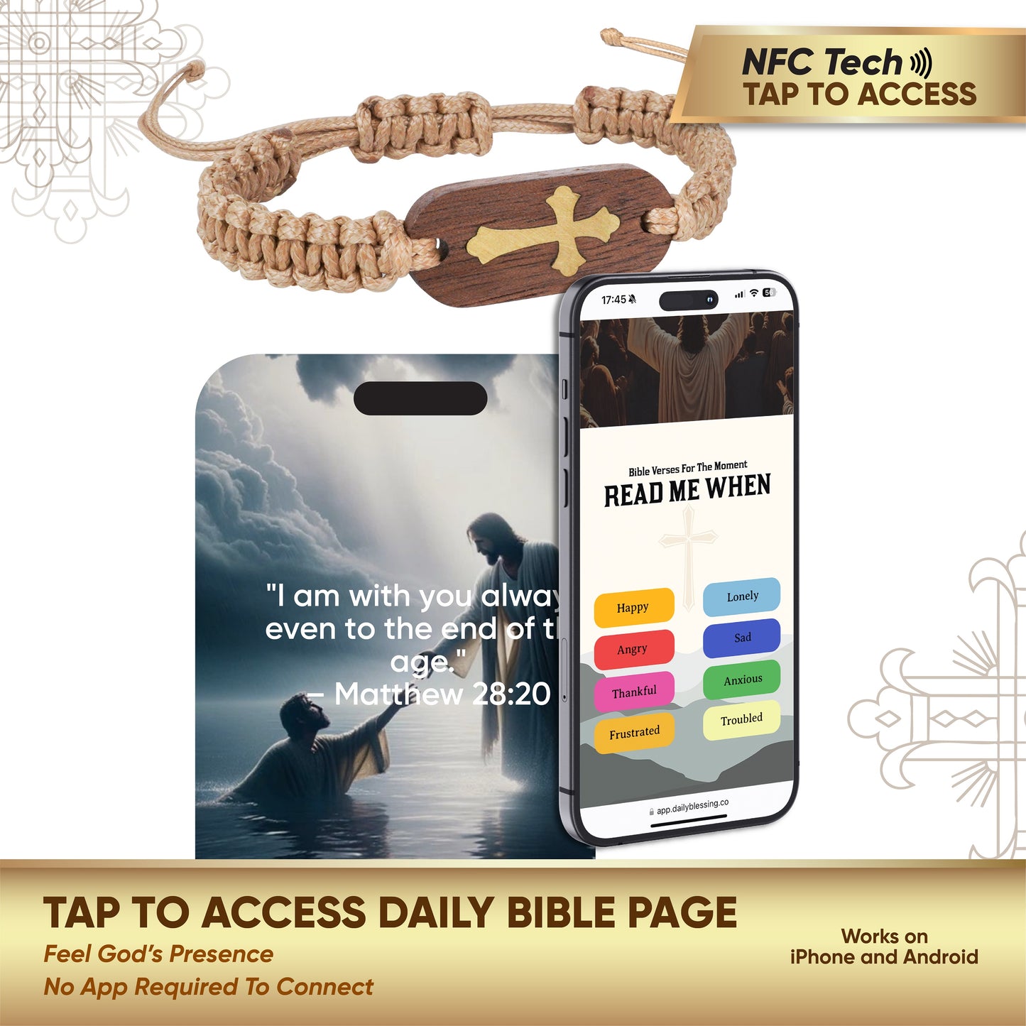 Wooden Bible Verse Bracelet: Classic