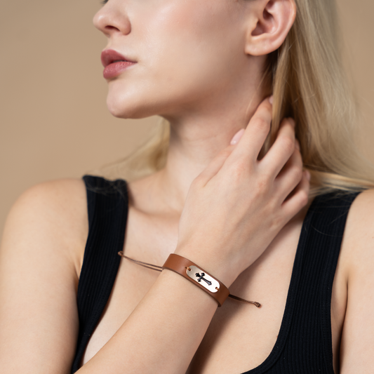 Leather Bible Verse Bracelet