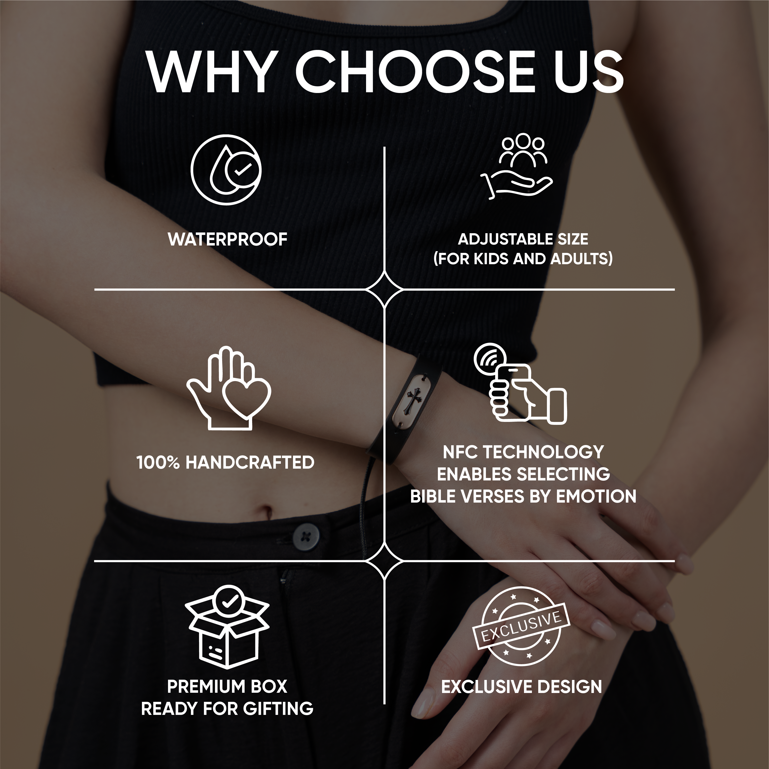 Bible Verse Bracelet: Black