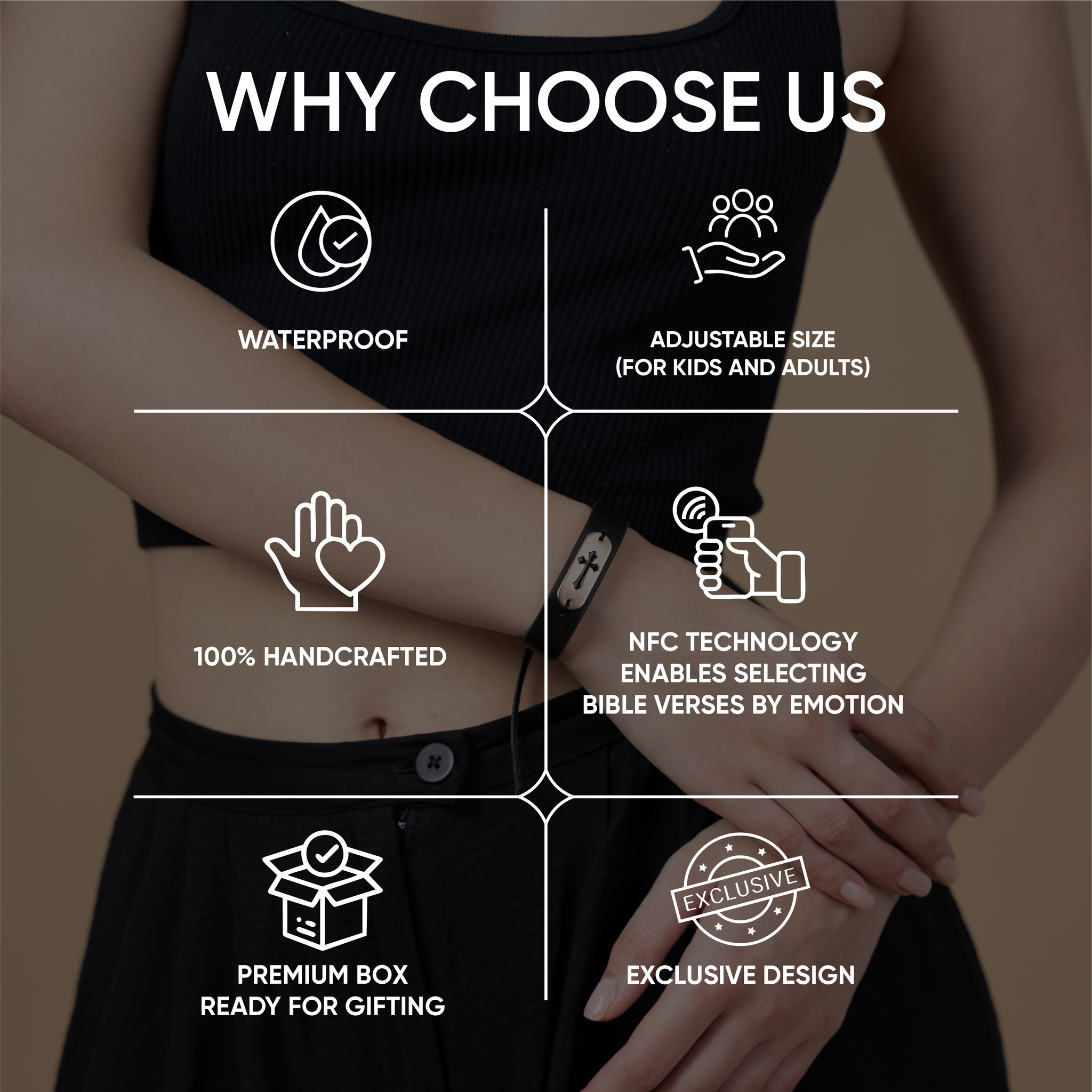 Bible Verse Bracelet: Shiny Matt Gold