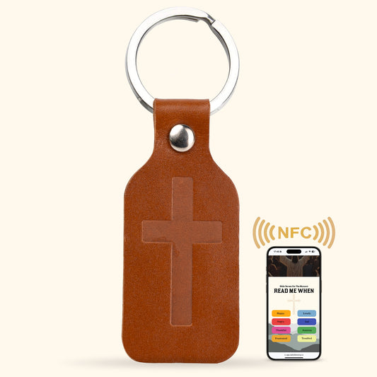 NFC Bible Verse Keychain: Black