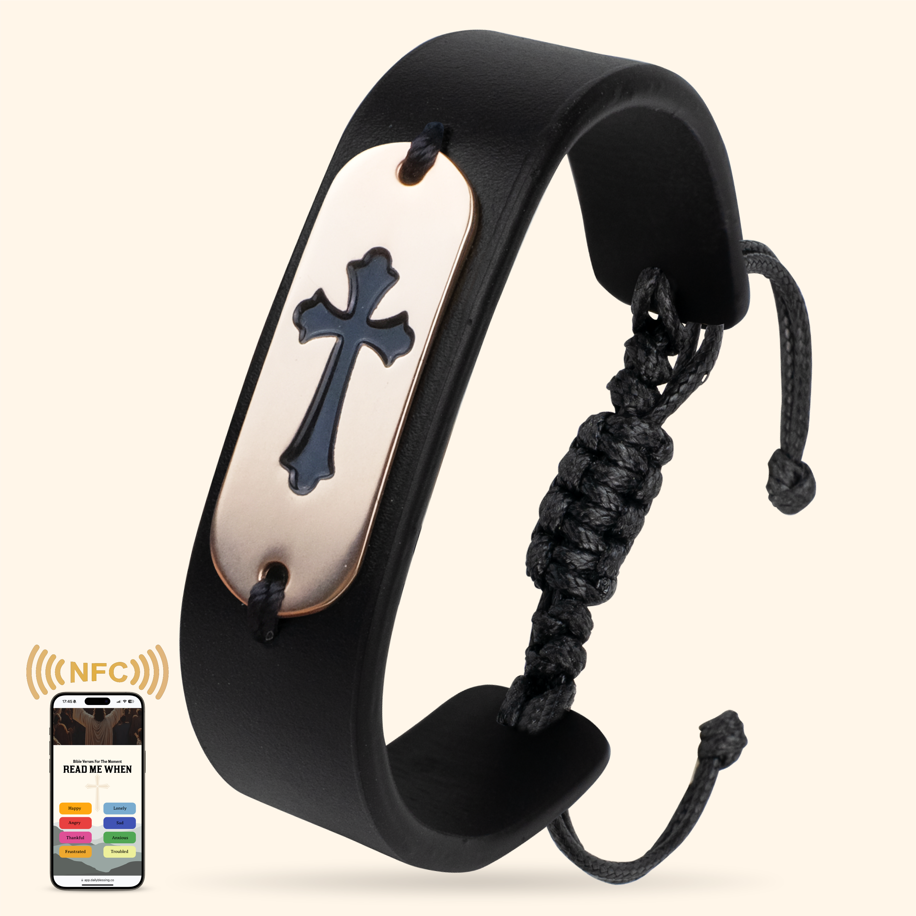 Bible Verse Bracelet: Shiny Matt Gold