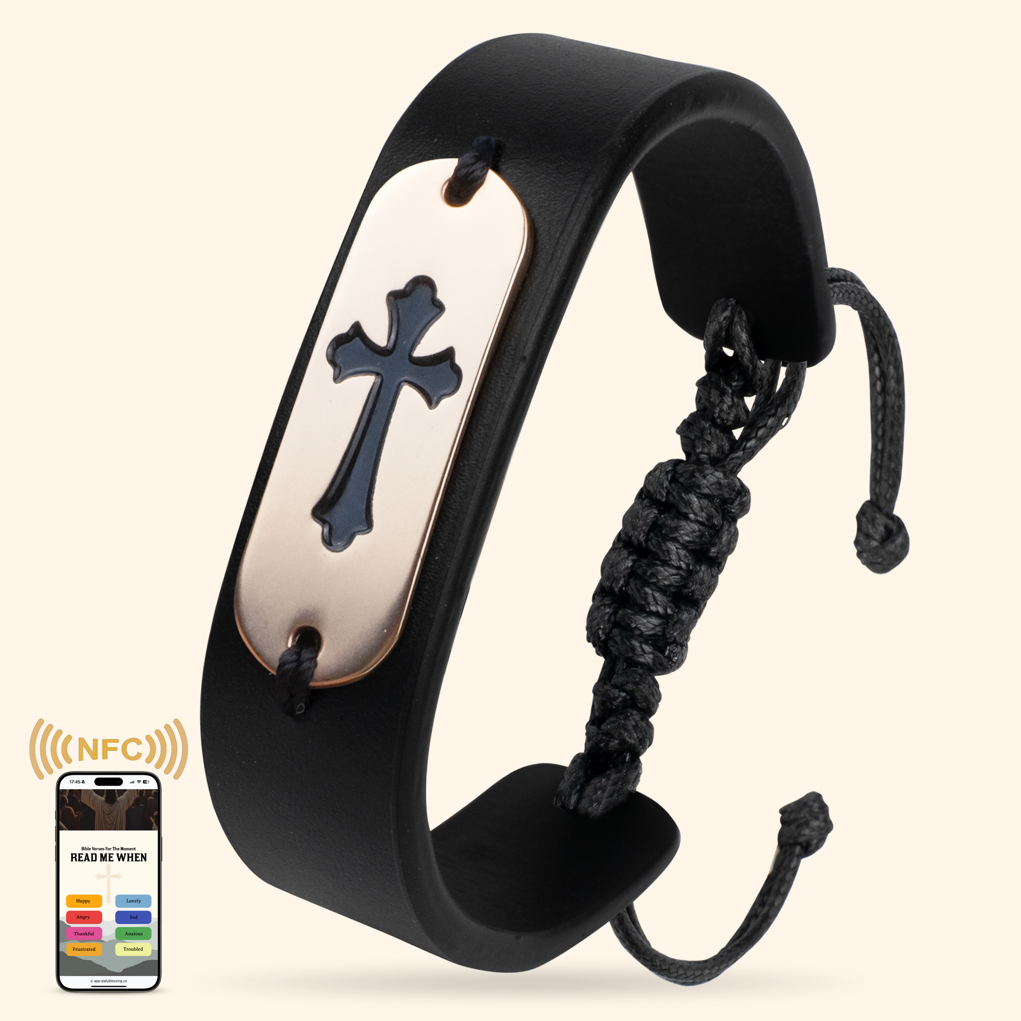 Bible Verse Bracelet: Shiny Matt Gold