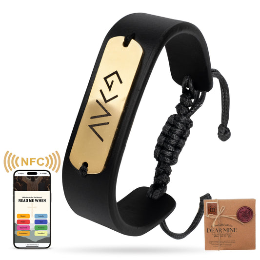 Leather Bible Verse Bracelet: God is Greater