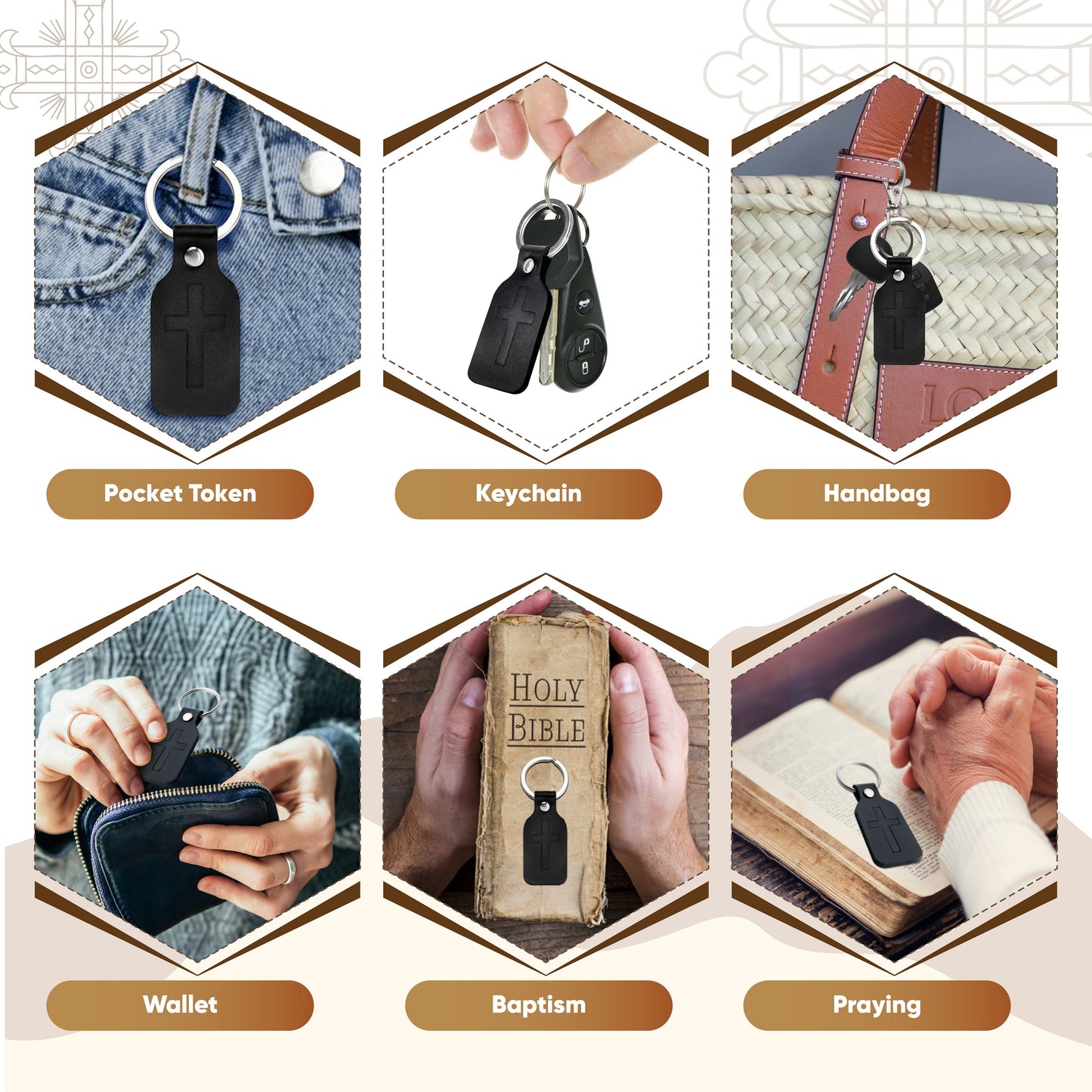 NFC Bible Verse Keychain: Black