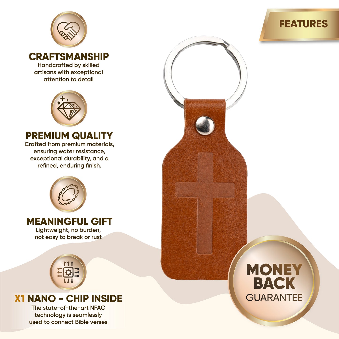 NFC Bible Verse Keychain: Black