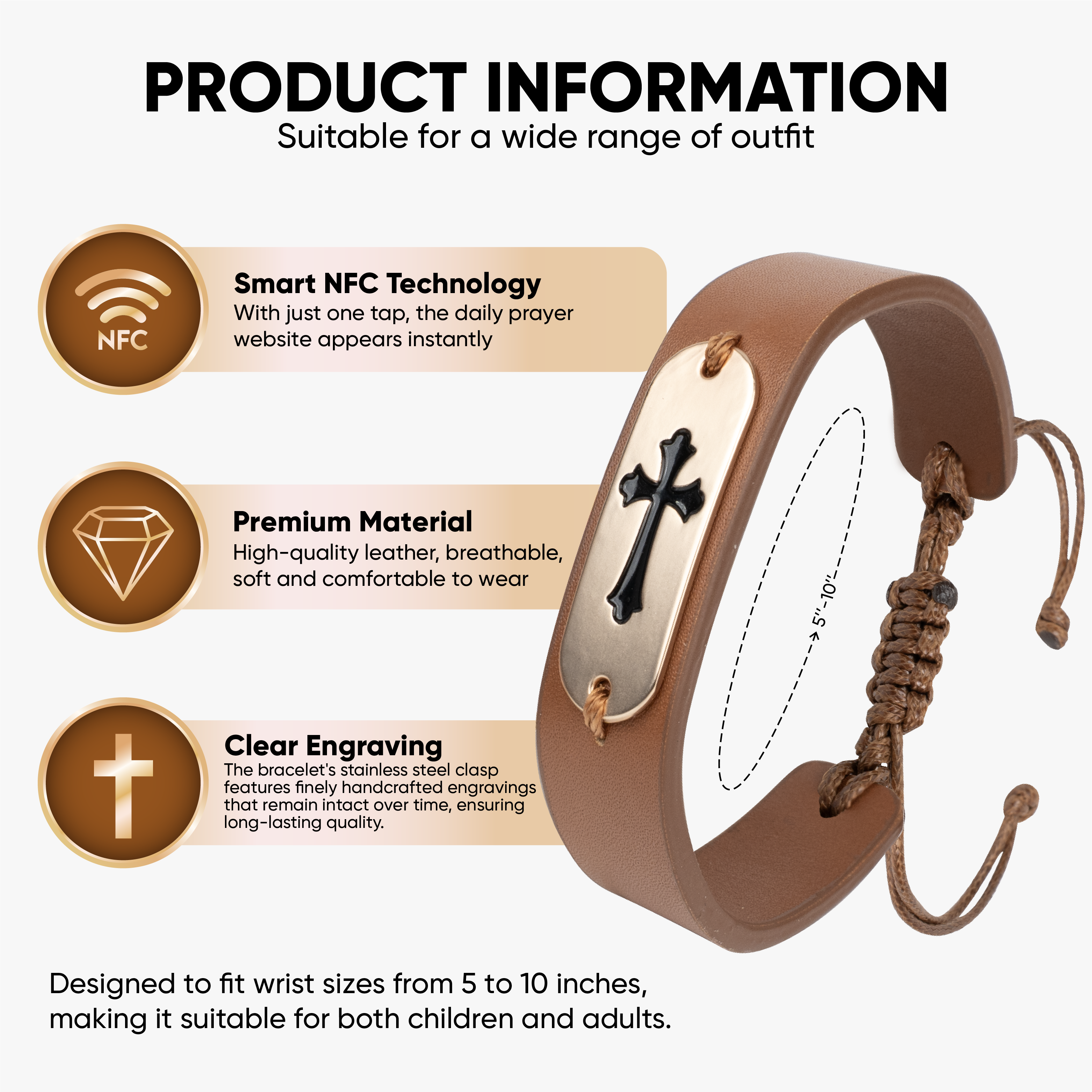 Bible Verse Bracelet: Brown