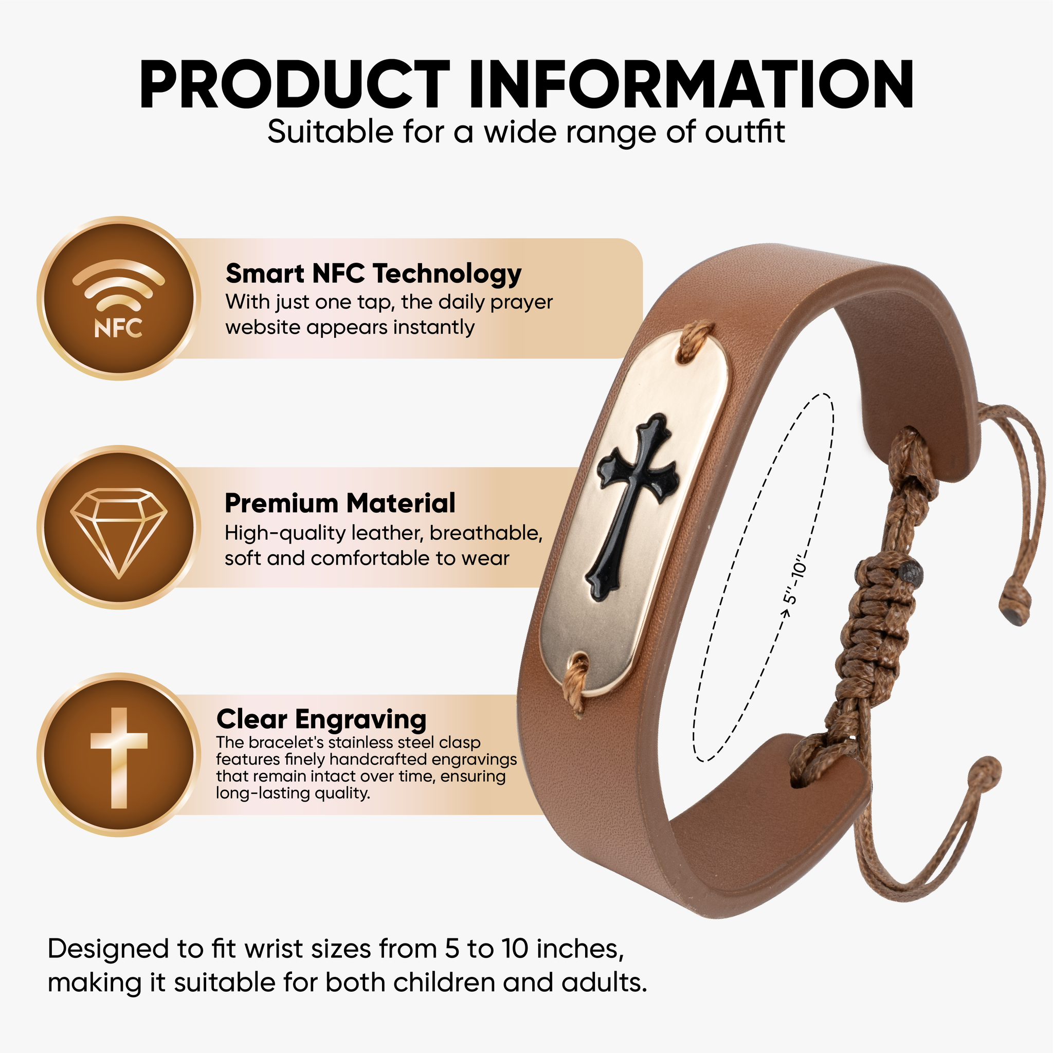 Bible Verse Bracelet: Brown