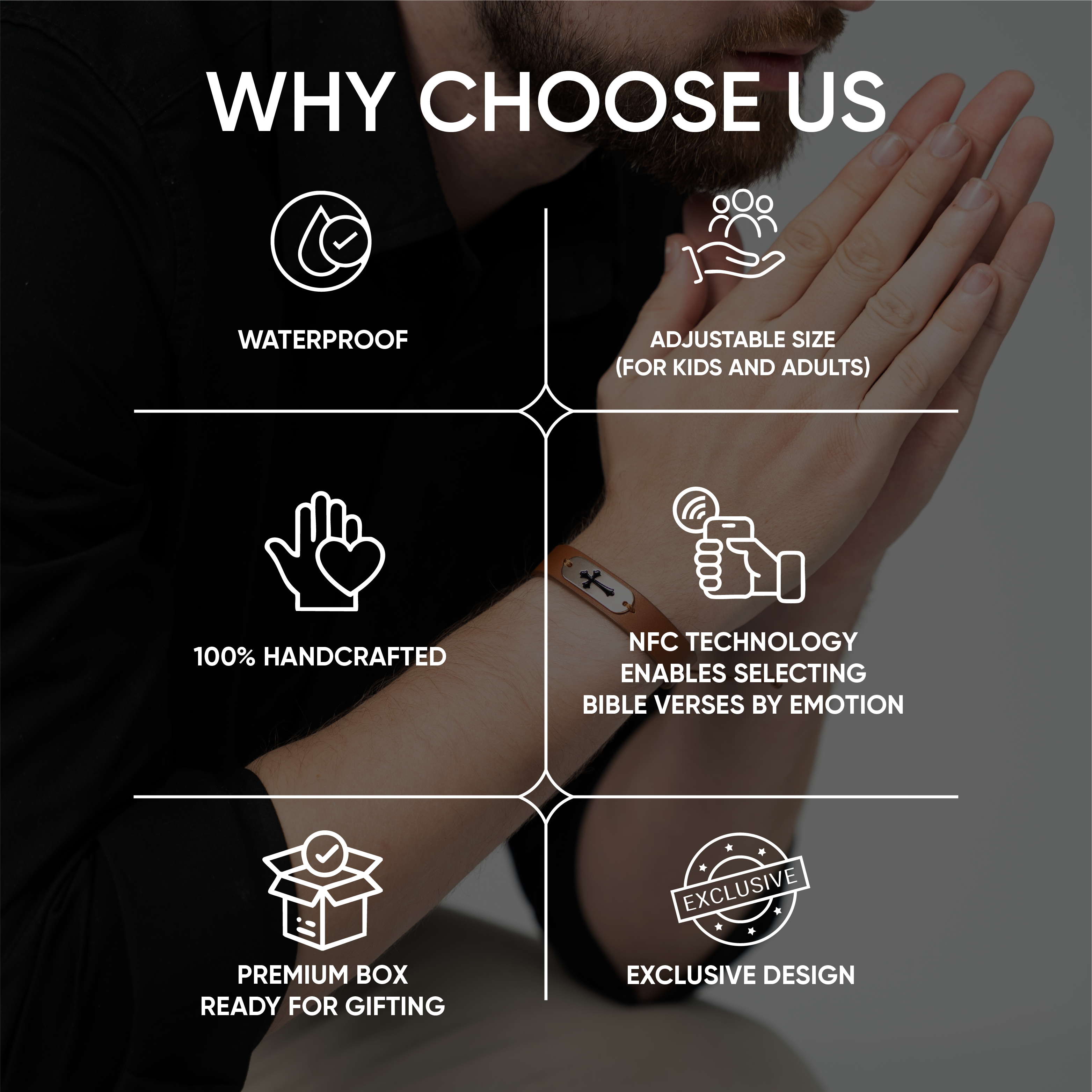 Bible Verse Bracelet: Brown