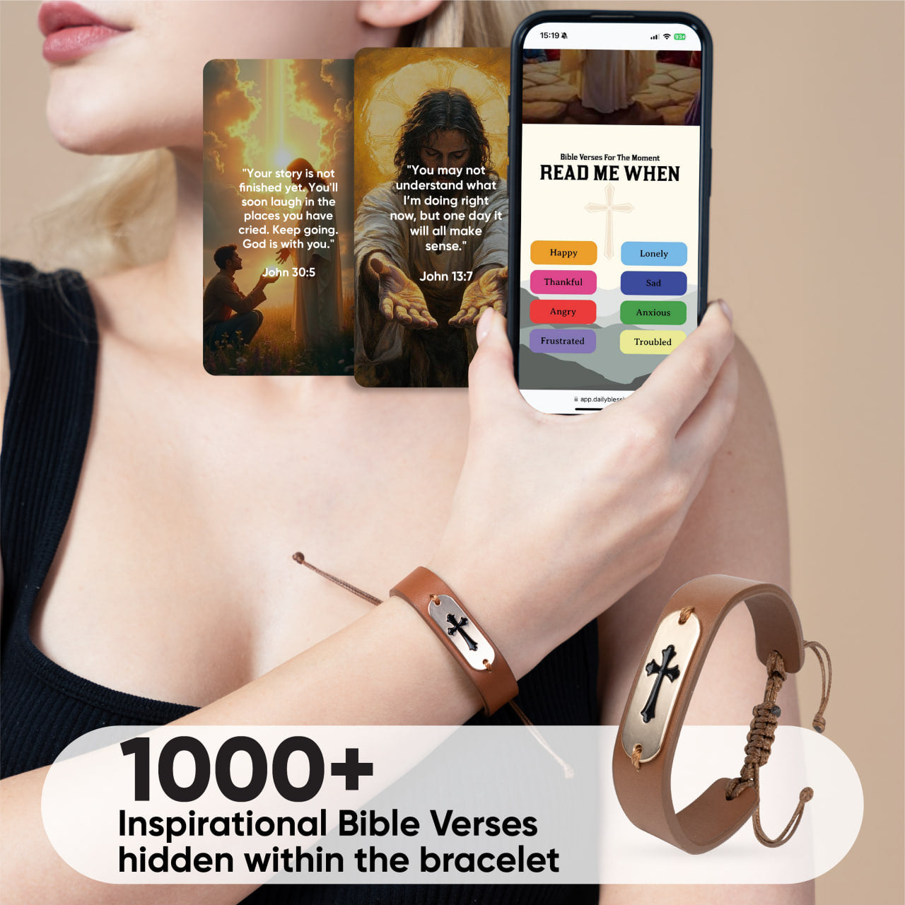 Bible Verse Bracelet: Brown