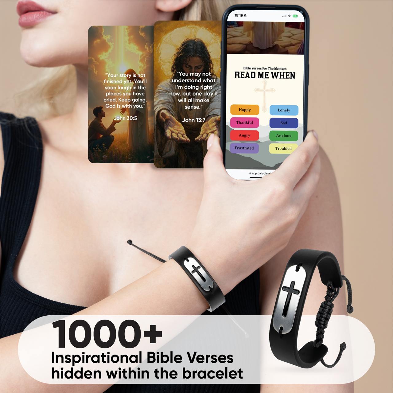 Bible Verse Bracelet: Black