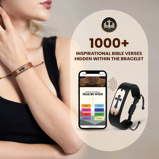 NFC Leather Bible Verse Bracelet